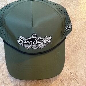 Drew Estate Barn Smoker Cigar Hat Olive Green Rope Performance Perforated Cap
